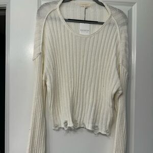 Ribbed Distressed Sweater